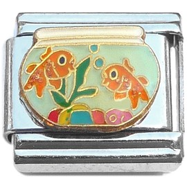 NewCharms Fish Tank Bowl Aquarium Italian Charm