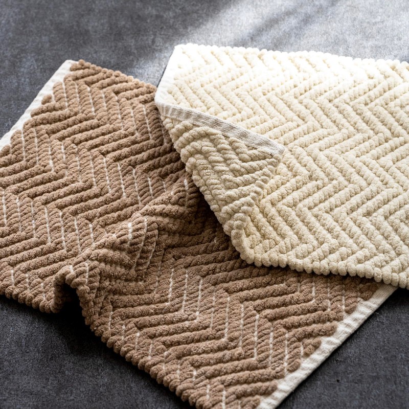 OKA Pokomoko Weave Bath Mat, Approx. 13.8 x 19.7 inches