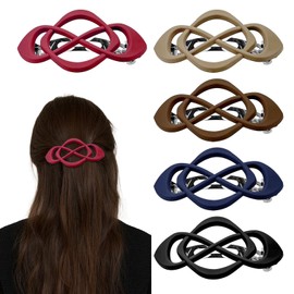 5PCS Flat Hair Clips for Women, Flat Hair Claw Clips Hollow Curved Hair Claw, Strong Hold Hair Clips
