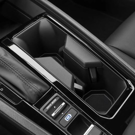 Auovo Silicone Cup Holder Inserts Compatible with Honda Accord 2023 2024 2025 Center Console Pads Car Custom Front Center Console Cup Holder Insert Trim Car Interior Decoration Trim(Black, 3pcs/Set)
