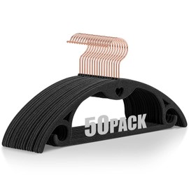 IEOKE Velvet Clothes Hangers, 50 Pack No Shoulder Bumps Ultra Thin Space Saving 360 Degree Swivel Heavy Duty Hook Durable Hanger for Suit, Sweaters, Coat, Jackets, Pants, Shirts (Gray)