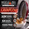 Red Volcano Textured Ceramic Nonstick, 11" Flat Bottom Wok Stir-Fry