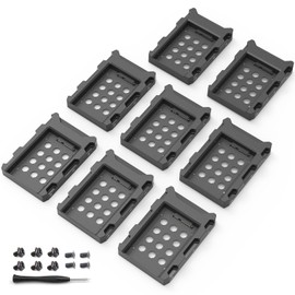 DecorStat 8 Pack 2.5"SSD to 3.5" SATA Hard Disk Drive Adapter HDD Cage ABS Mounting Bracket Kit Internal Drive Bay Converter Hard Drive Caddy Case Tray SSD Holder for 7 / 9.5 / 12.5/ 15mm 2.5 HDD/SSD