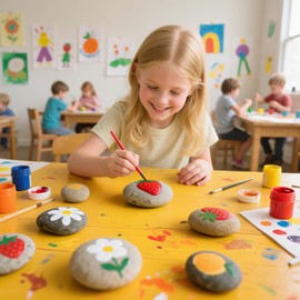 Simetufy 15pcs 3 Size Rocks for Painting, 2-5in Large Flat Smooth Rocks for Arts & DIY, Kindness Rocks, Painting Stones Craft Rock to Paint (5Pcs Each: 2-3in, 3-4in, 4-5in)