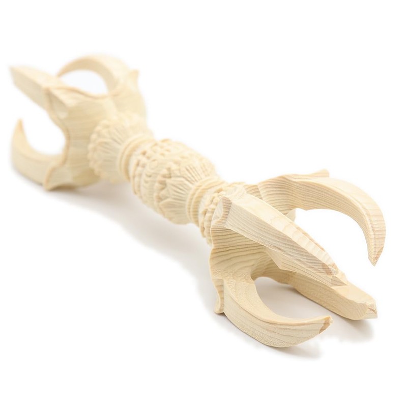 木彫 Category: Buddhist Ritual Implements Five 鈷杵 15 cm 桧木