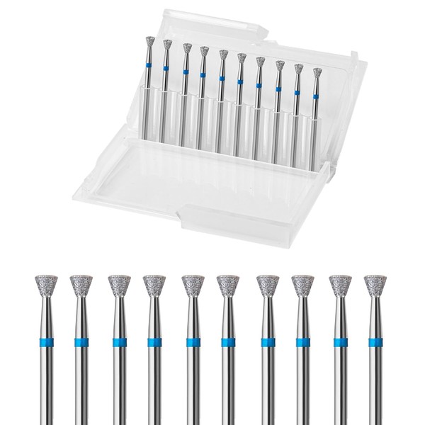 10pcs Inverted Cone Cuticle Drill Bits, Carbide Diamond Nail Bits