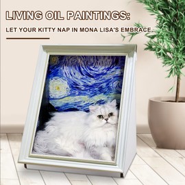 Texsens 3-in-1 Cat Scratcher Art Frame - Interactive Cat Bed & Scratching Pad with Painting Background - Eco-Friendly Decor & Furniture for Cats & Kittens(The Star Night)