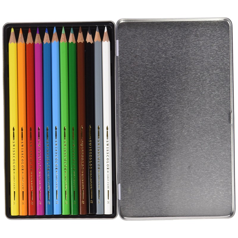 Caran D'ache Swisscolor Colour Pencils in Metal Box (Pack of