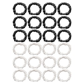 24 Small Intestine Hair Rings, High Elastic Hair Rings, Creative Hair Braided Hair Rings, Ponytail Hair Rings, Hairstyle Accessories (Black, Creamy White).