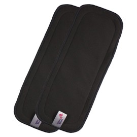 Littles & Bloomz, Reusable Cloth Nappy Inserts Booster, Charcoal, Pack of 2