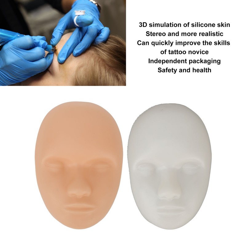 Tattoo Practice Skin Head Silicone Independent Package 3D Microblading Practice