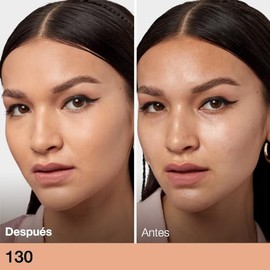 MAYBELLINE Base de Maquillaje Fit Me Matte + Poreless, Buff Beige 130, 30 ml, matifica y controla el brillo, se adapta al tono y la textura de la piel, tiene FPS 22, piel sin poros