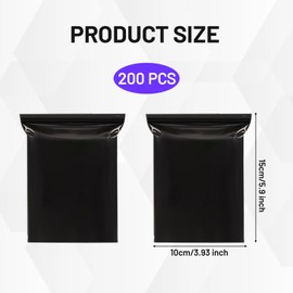 Leogony 200 Pcs Black Sanitary Disposal Bags, 10 * 15cm Period Bag Disposable for School Hiking