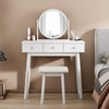SogesHome Vanity Table Sets with Moveable Mirror and Padded Stool,
