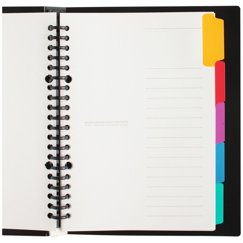 Maruman Loose Leaf Binder A5 Five Chart, 20 Holes, Black