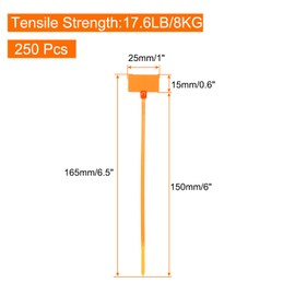 QUARKZMAN Pack of 250 Cable Tie Tags, 150 mm Length Cable Tie Tags with Labelling Field Cable Labelling Labels Organisation Markings for PC Wires Pipe Cable Hose, Orange