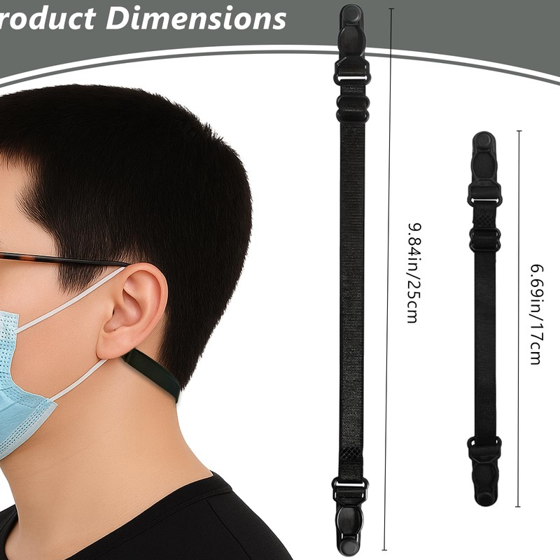 Mask Ear Saver Straps Set of 12 – Adjustable Face
