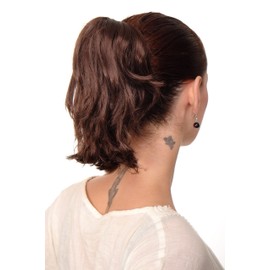 WIG ME UP - Hairpiece Braid Extension Brown Medium Ash Brown Short Wild Look Attachment with Butterfly Clip 20 cm T6545-6