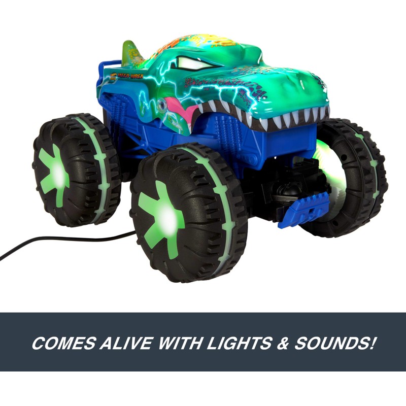 Hot Wheels Monster Trucks 1:15 Scale Mega-Wrex Alive Battery-Powered RC