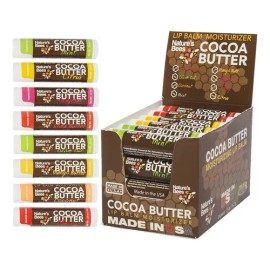 Kit Bálsamos Labiales Natures Bees Manteca de Cacao  Lip Balm Set Cocoa Butter, 24 sticks                                                             