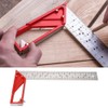 30cm Stainless Steel Right Angle Ruler 45°/90° Woodworking Try Square