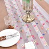 Table Runner with Daisy Motif, White Lace Tablecloth 100 x