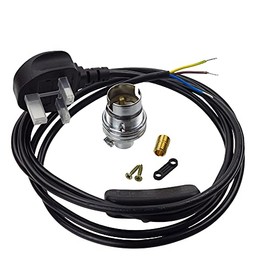 Wooden Base Lamp Kit 8 with Chrome Un-Switched Lampholder KIT8C