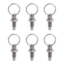 INCREWAY 6Pcs Spring Plunger with Pull Ring, Quick Release Pin w/Drop Cam & Spring, Stainless Steel Non-Locking Type Stubby Hand-Retractable Spring Plunger Index Plunger