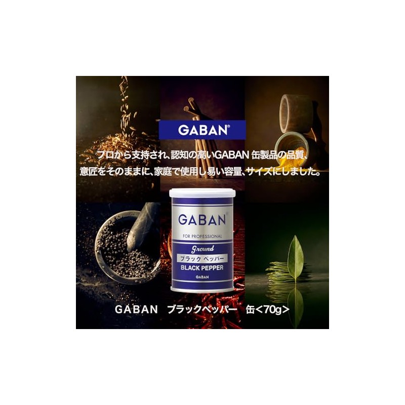 House Foods GABAN Black Pepper Can, 2.5 oz (70 g)