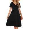Berydress Women's Casual Summer Tiered Midi Dress Short Sleeve V-Neck