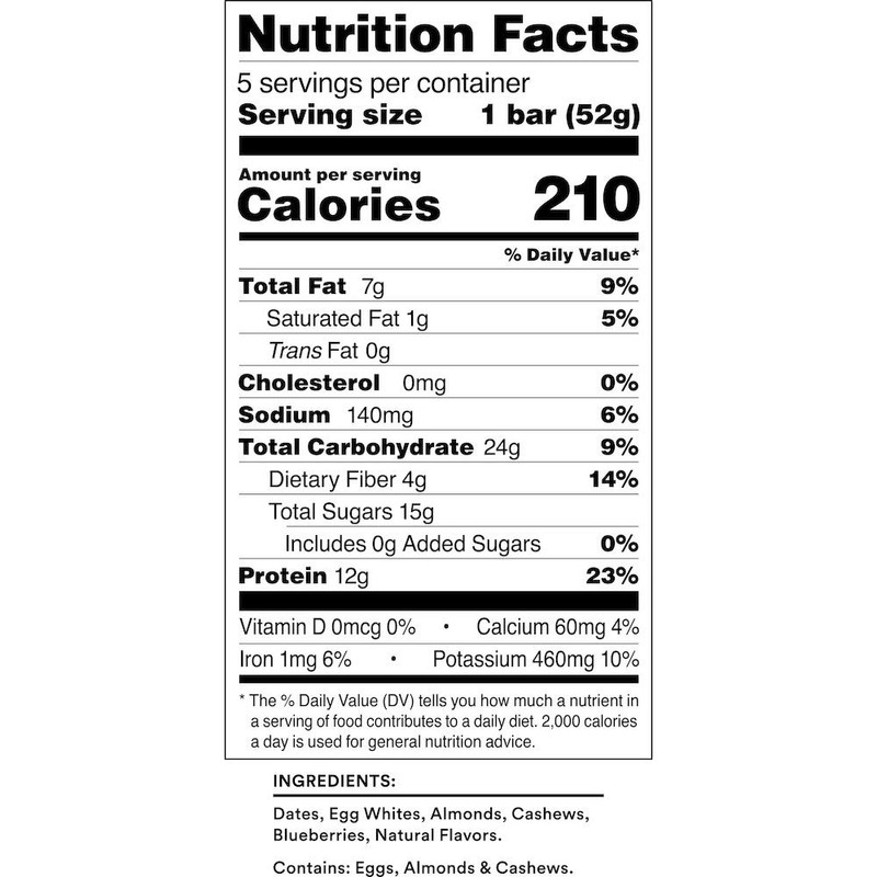 RXBAR, Blueberry, Protein Bar, 1.83 Ounce (Pack of 5), High