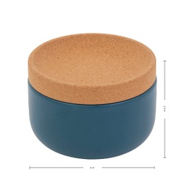 Kamenstein Ceramic and Cork Salt Pig with Easy Lift Lid for Easy Access,Teal