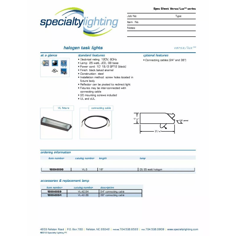 Specialty Lighting UnderCabinet light, desk, WorkBench, connectable/ad