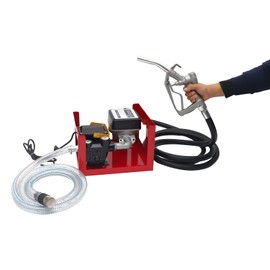 KONKENIE 550W 110V 60L/Min Electric Fuel Transfer Pump 2800RPM Self-priming D-i-e-s-e-l Pump Oil Dispenser Pump Hoses Set with Manual Nozzle & Rubber Outlet Hose