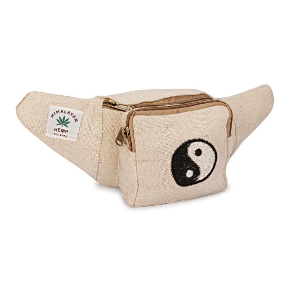 Hemp Fanny Pack,Adjustable Waist and Multiple Pockets,Waist Bag & for