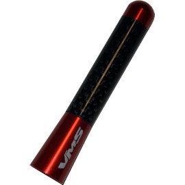 VMS RACING RED with Black Real Carbon Fiber CNC Machined Billet Aluminum Short 3" inch Antenna Compatible with Pontiac Solstice
