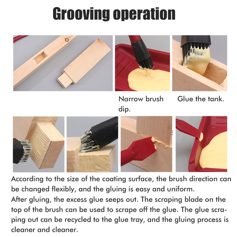 4pcs/set Woodworking Glue Brush Tool Kit Silicone Brush Durable Wood