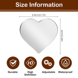 Blind Spot Mirror 2 Pack Heart Shaped Car Side Blindspot Mirrors, Removable Wide Angle Mirrors Adjustabe Frameless Convex Rear View Mirror Funny Car Accessories