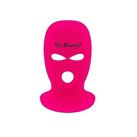 Ski Mask 3 Hole Ski Mask Yes Daddy Balaclava Winter Full Face Cover Knit Beanie for Men Women (One Size, Red)