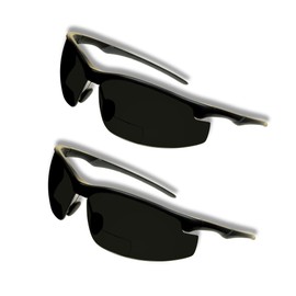 proSPORT Safety Bifocal Sport Sunglass Readers ANSI Z87 +2.00 Men Women 2 Pairs Adjustable Nose Piece Cycling