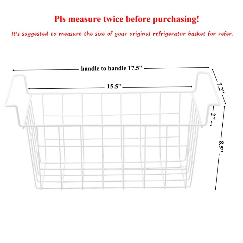 Orgneas 17.5 Inch Freezer Organizer Bins for Chest Freezer Refrigerator