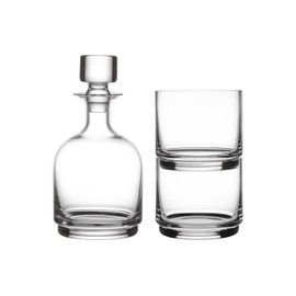 Maxwell & Williams Diamante Stacked Decanter Set 3pc Clear Gift Boxed