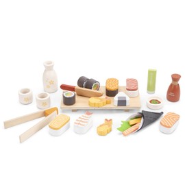 Woet® – Cibo Giocattolo Sushi in Legno per Bambini – Set di Alimenti Giocattolo 30 Pezzi – Giocattolo da Cucina per Gioco di Imitazione – A Partire da 3 Anni – Regalo per Bambini e Bambine