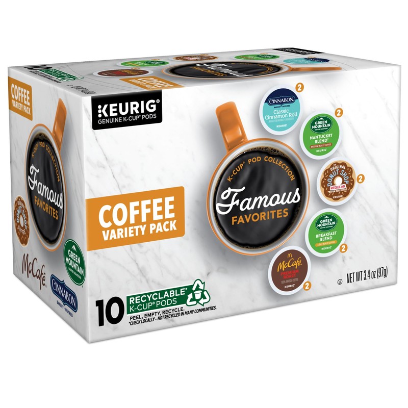 Keurig Famous Favorites Variety Pack, Single-Serve K-Cup Pods, 10 Count