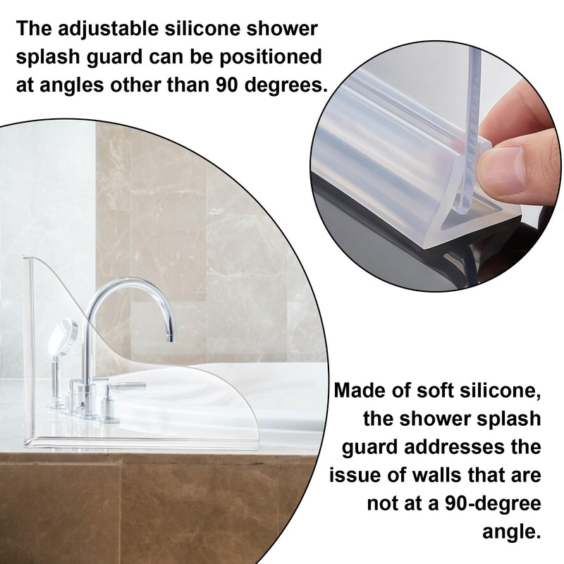Bremorou 2pcs Splash Guard for Bathtub, Shower Splash Water Guard,