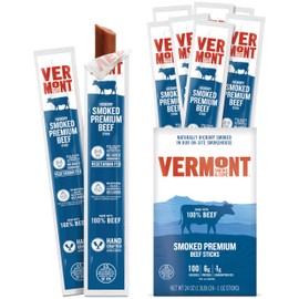 Vermont Smoke & Cure - Smoked Premium Beef Stick - No Antibiotics or Added Hormones, Perfect for Charcuterie Board or Hiking Snack - 1oz, 24-pack