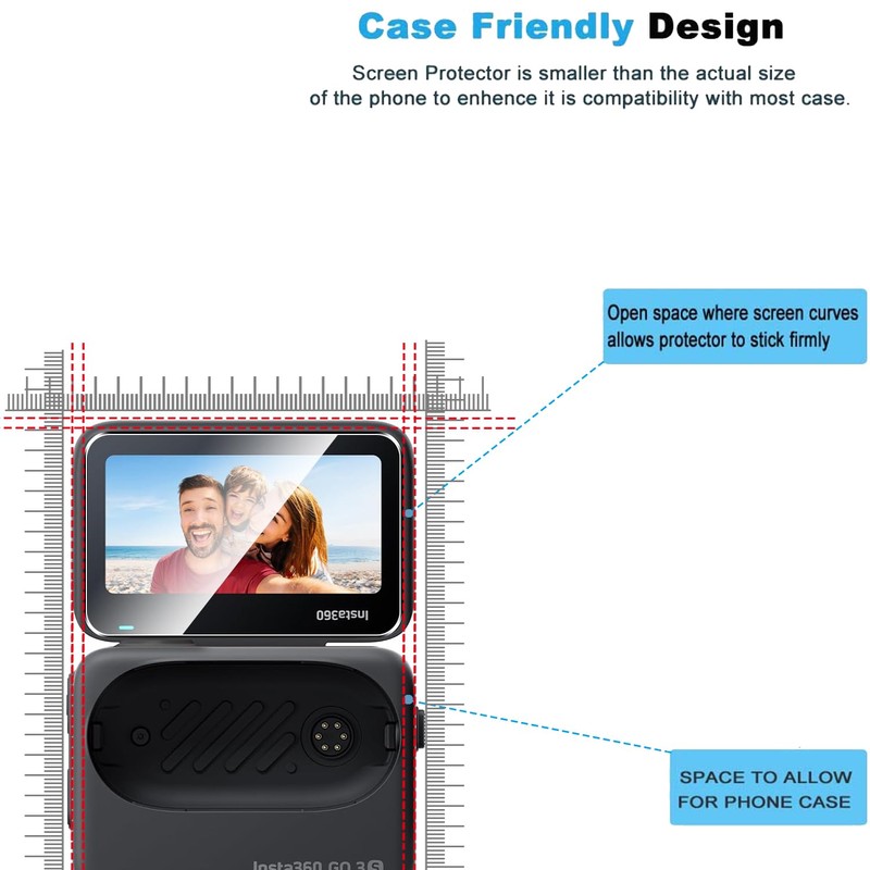 Natbok 2 Pack Compatible with Insta360 GO 3S Screen Protector