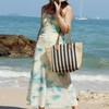 EVEOUT Women's Straw Shoulder Bags with Striped Summer Boho Large