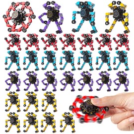 Gokeey Transformable Fidget Spinners 32 Pcs for Kids and Adults Stress Relief Sensory Toys for Boys and Girls Fidget Toy Classroom Party Favors for Kids 4-8 8-12, Goodie Bag Stocking Stuffers Gifts
