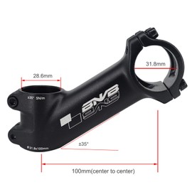 PLATTBK Bike Stem 31.8mm 35Degree, Aluminum Alloy MTB Stem Riser Bicycle Handlebar Stem for BMX Road Bike Mountain Bike(100mm)